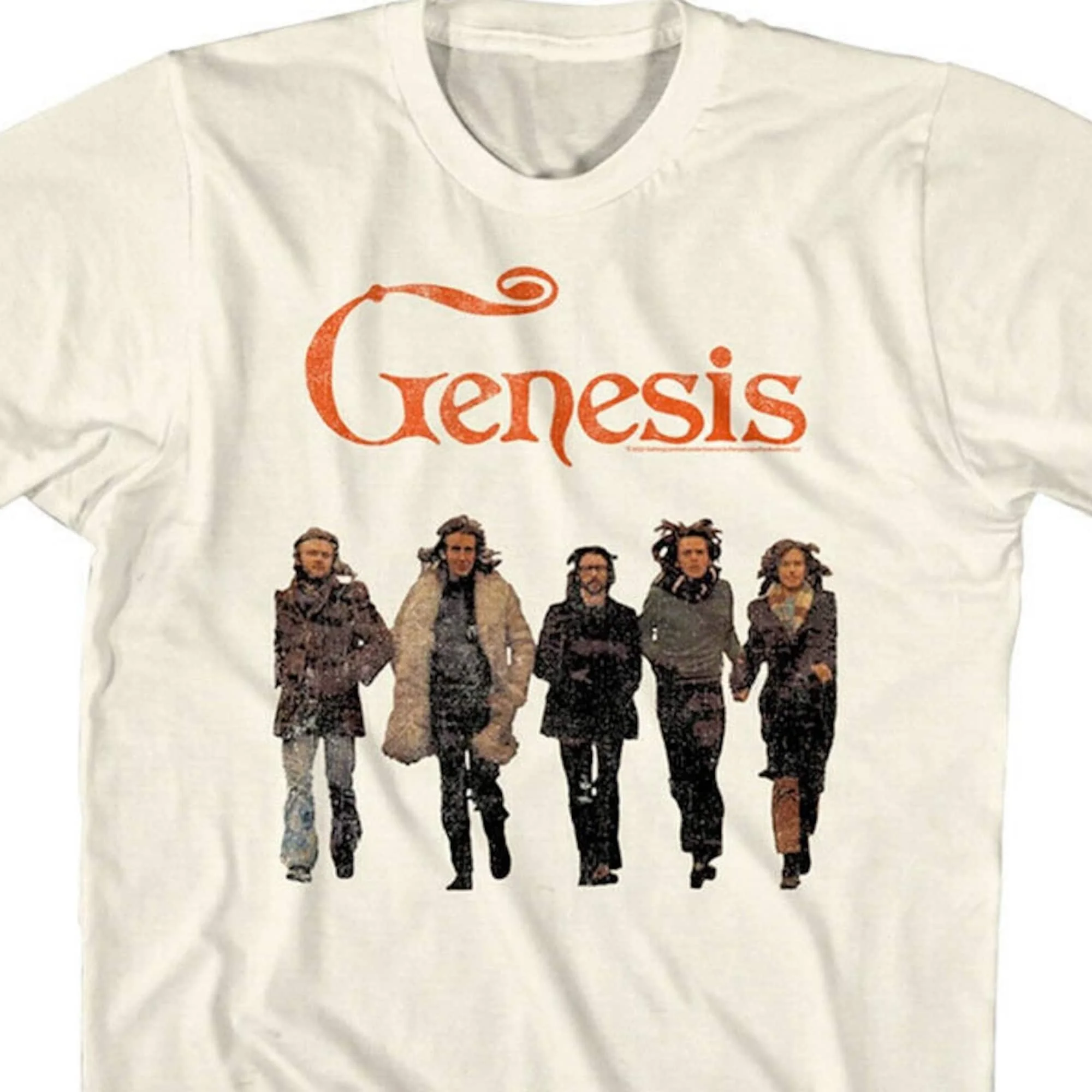 Genesis Band TShirt Group Photo Men's Graphic Tee Pop Concert Merch Phil Collins Album Vintage Tshirts Oldies Birthday Gift