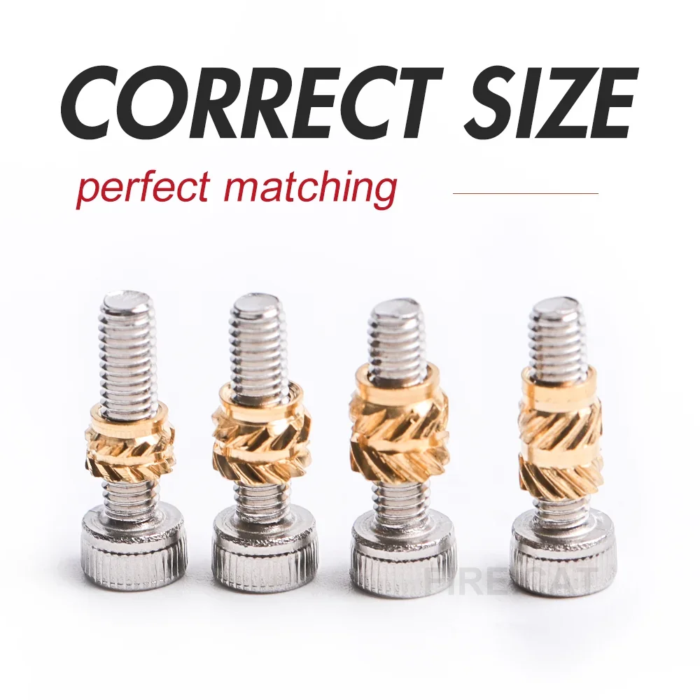 Threaded Inserts Assortment Kit Up to 1000 M1 M1.2 M1.4 M2 M2.5 M3 M4 M5 M6 M8 Metric Brass Knurled Heat Nuts for 3D Printing