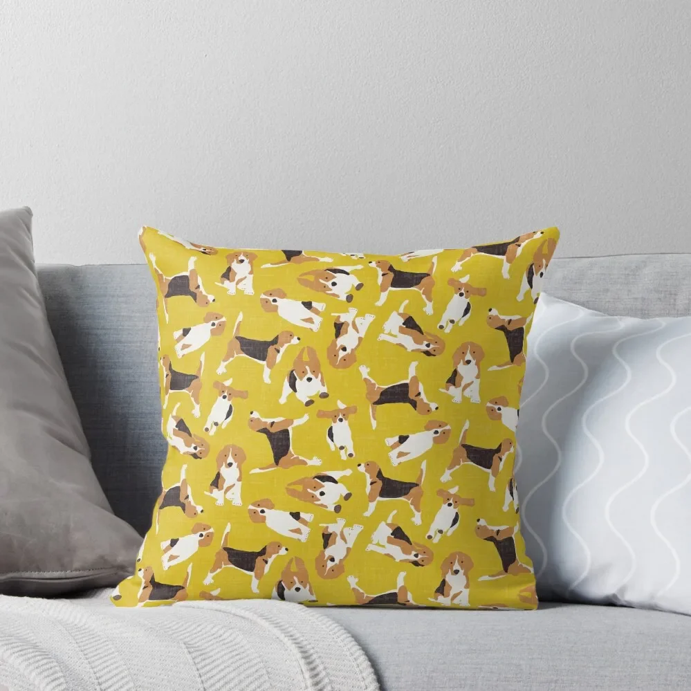 beagle scatter yellow Throw Pillow covers for pillows Marble Cushion Cover christmas cushions covers pillow