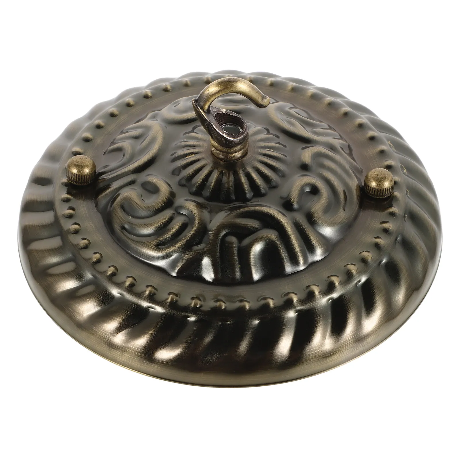 Premium Ceiling Light Canopy Plate Heavy Duty Hanging Lamp Canopy with Embossed Decorative Design Straight Edge for DIY Pendant