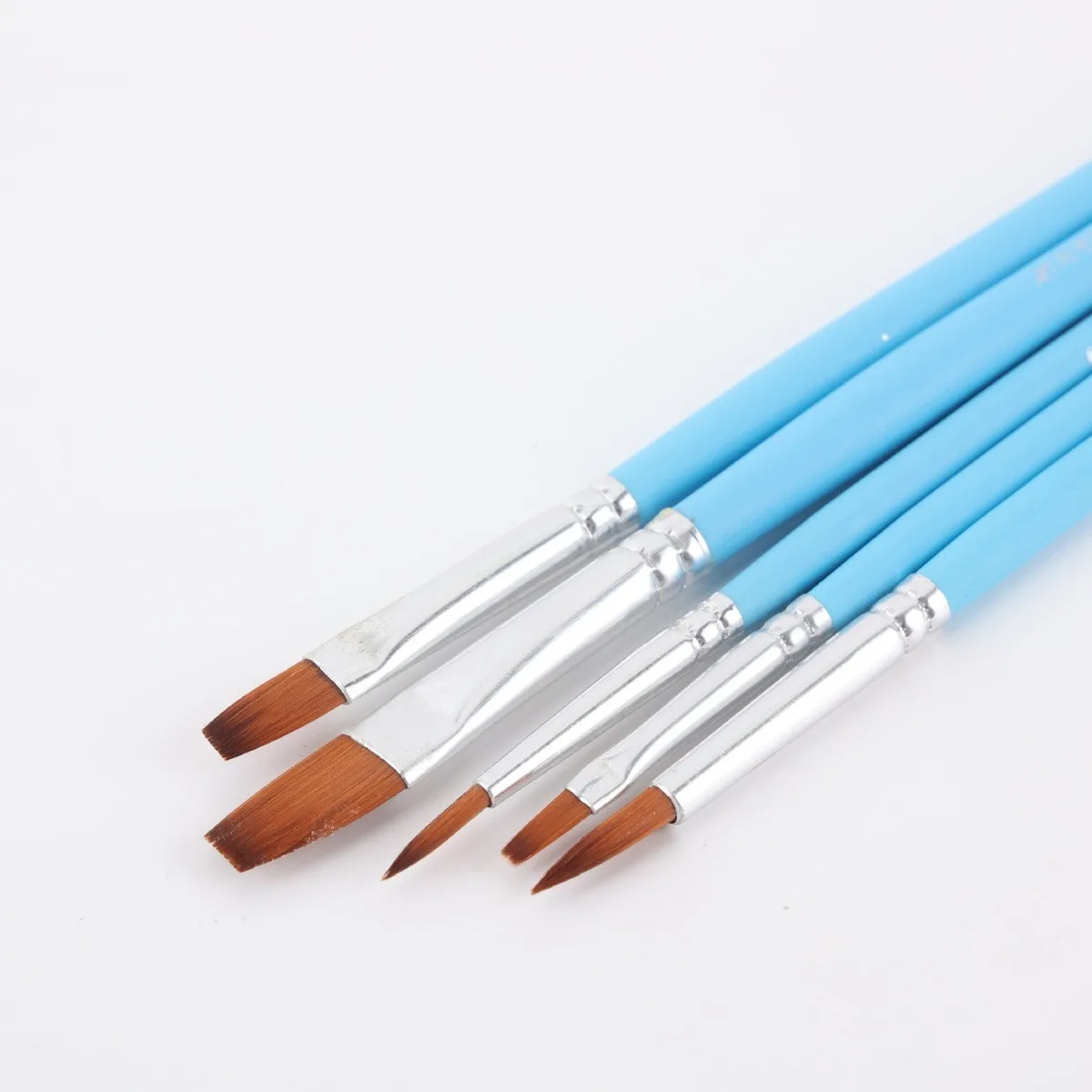 5pcs Fine Detail Artist Paint Brush Set - Premium Wooden Handles & Nylon Bristles, Various Shapes Brush Tips for Painting