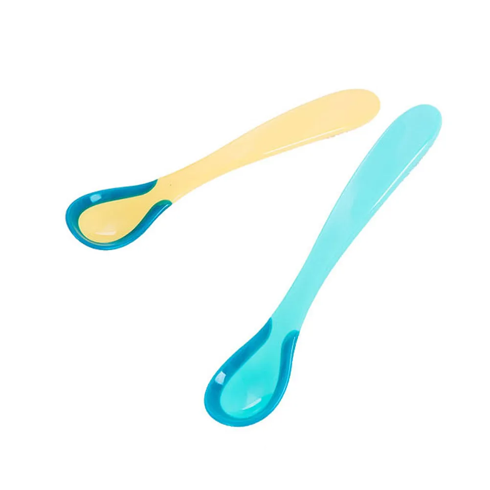 

2Pcs Baby Temperature Sensing Color Changing Feeding Spoon Infant Safety Spoon Heat Sensitive Baby Care