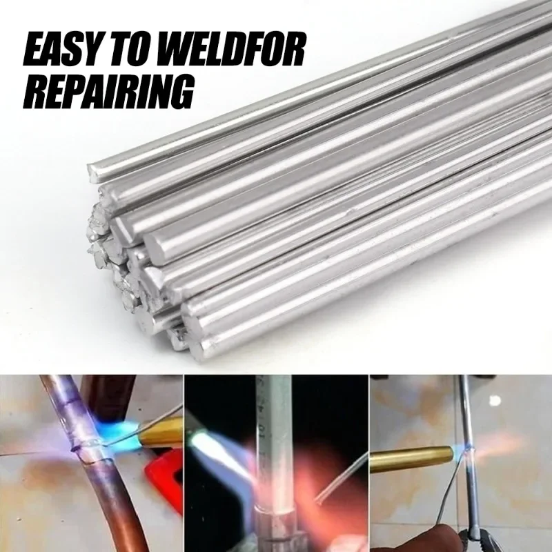 30/10Pcs Low Temperature Aluminum Welding Rods Easy Melt Welding Rod Solder Copper Iron Cored Wire Weld Bars Soldering Tools