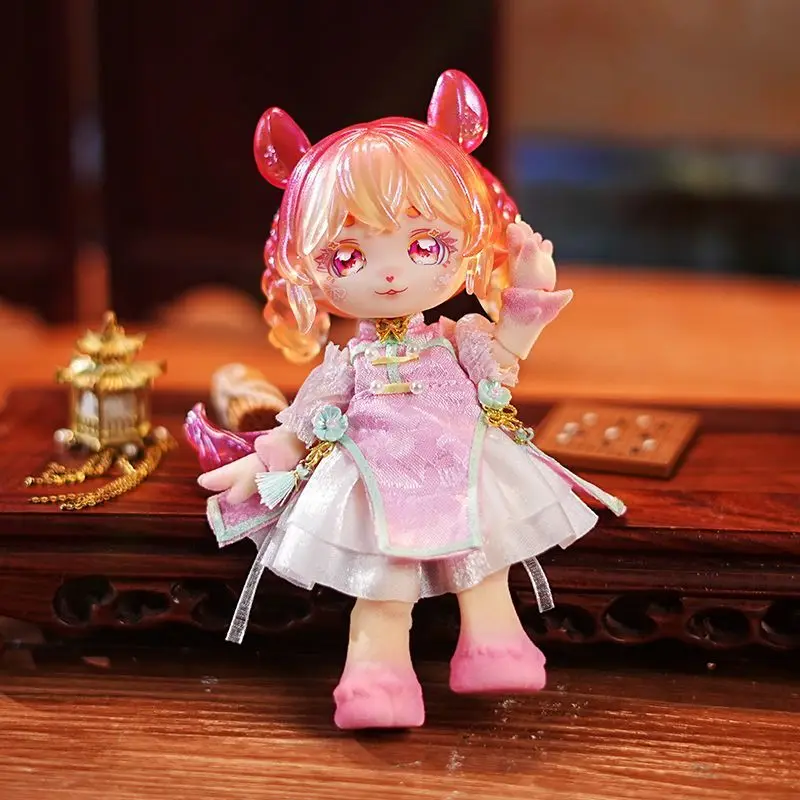 2025 New Maytree Ob11 Bjd 14cm Flocking Joint Action Figure Ancient Beast Series Animal Style Kawaii Toy Blind Box Birthday Gift