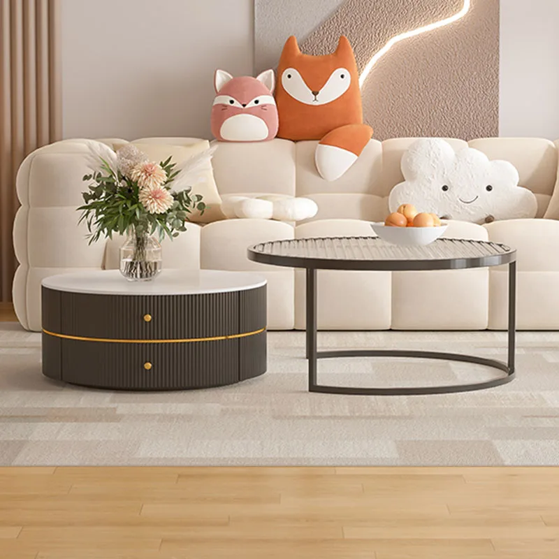 

Luxury Round Coffee Table Design Living Room Acrylic Unique Coffee Table Aesthetic Minimalist Transparent Neuble Home Furniture