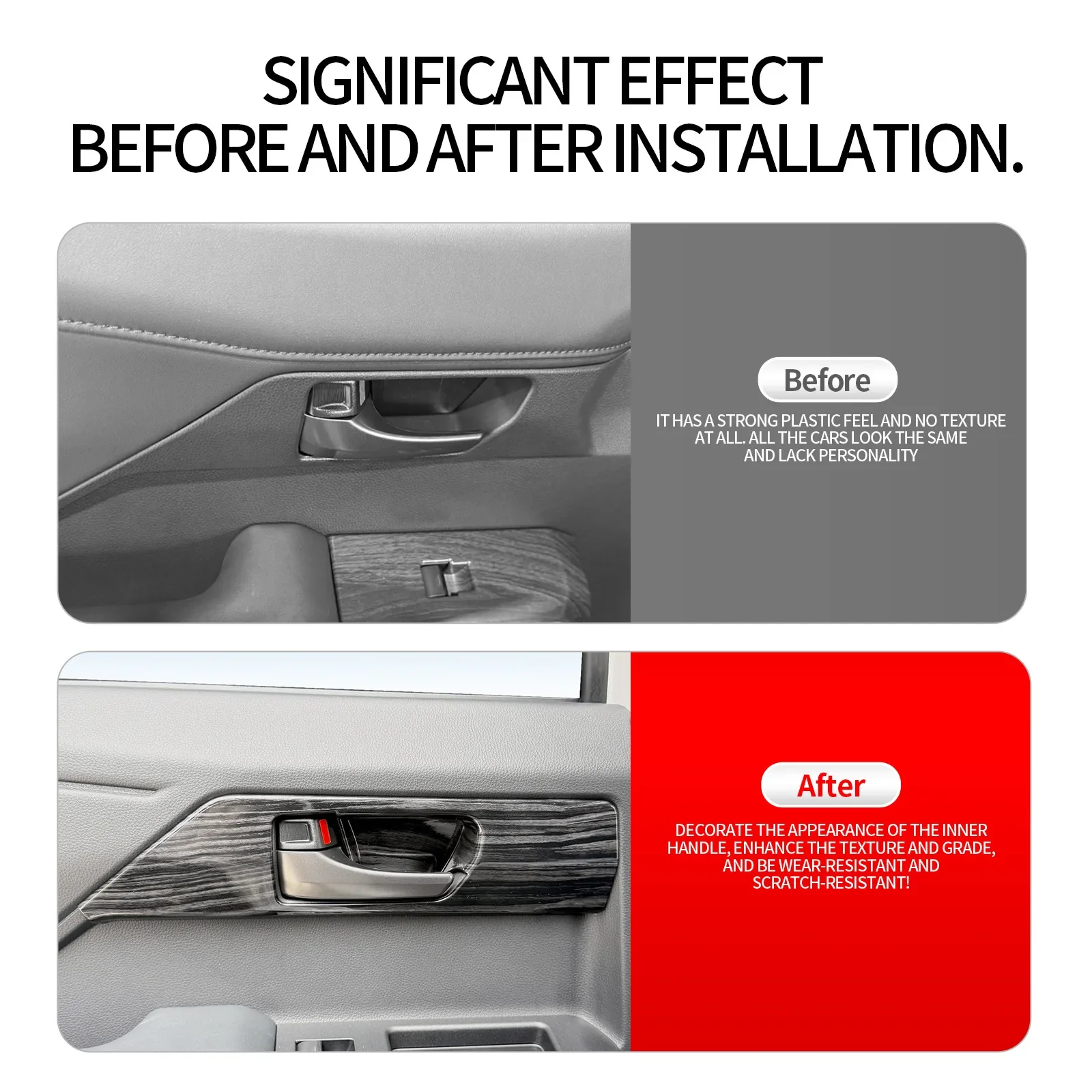 For Toyota Hilux 2026 Car Door Inner Handle Decor Cover Door Pull Handle Decorative Frame Car Styling Modification Accessories detail image 4