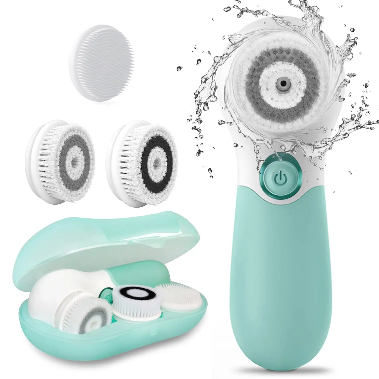 

Facial Cleansing Brush Electric Facial Exfoliating Massage Brush with 3 Cleanser Heads and 2 Speeds Adjustable for Deep Cleaning