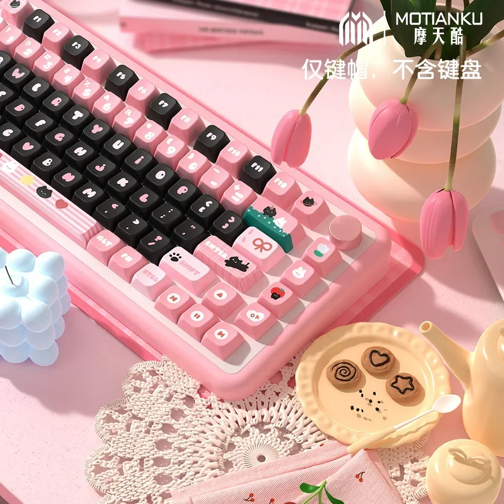 Little black cat, original theme keycap MDA height, cute girl personality creative keyboard cap