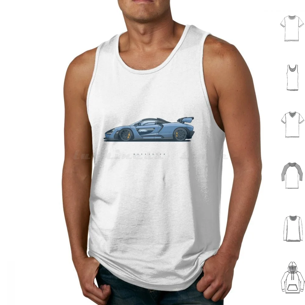 Senna Tank Tops Vest Sleeveless Car Cars Motors Automotive Vehicle Automobile Sportcar Racing Race Supercar Senna Lm