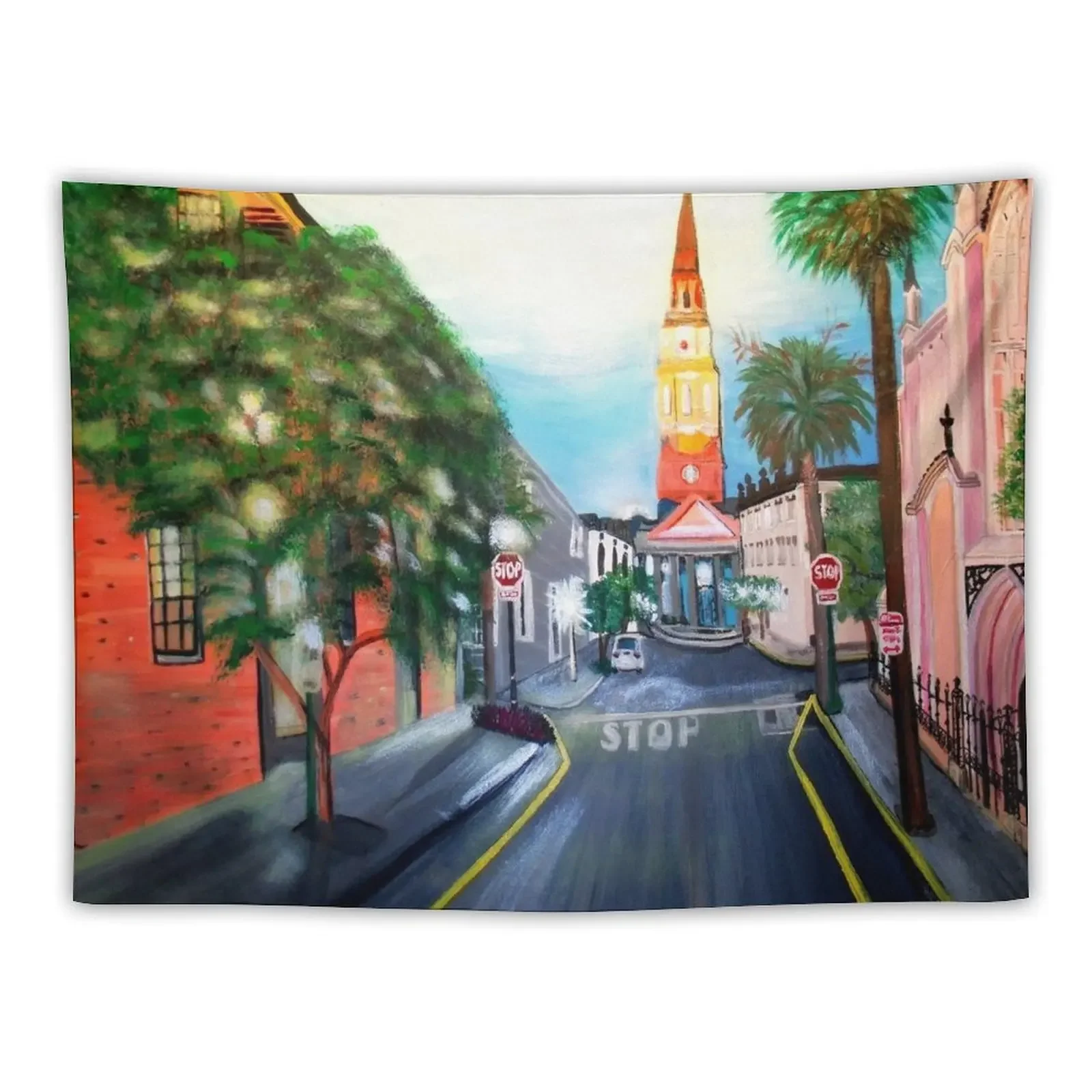 Church Street at Dusk, Charleston, SC Tapestry Bed Room Decoration Room Decor Tapestry