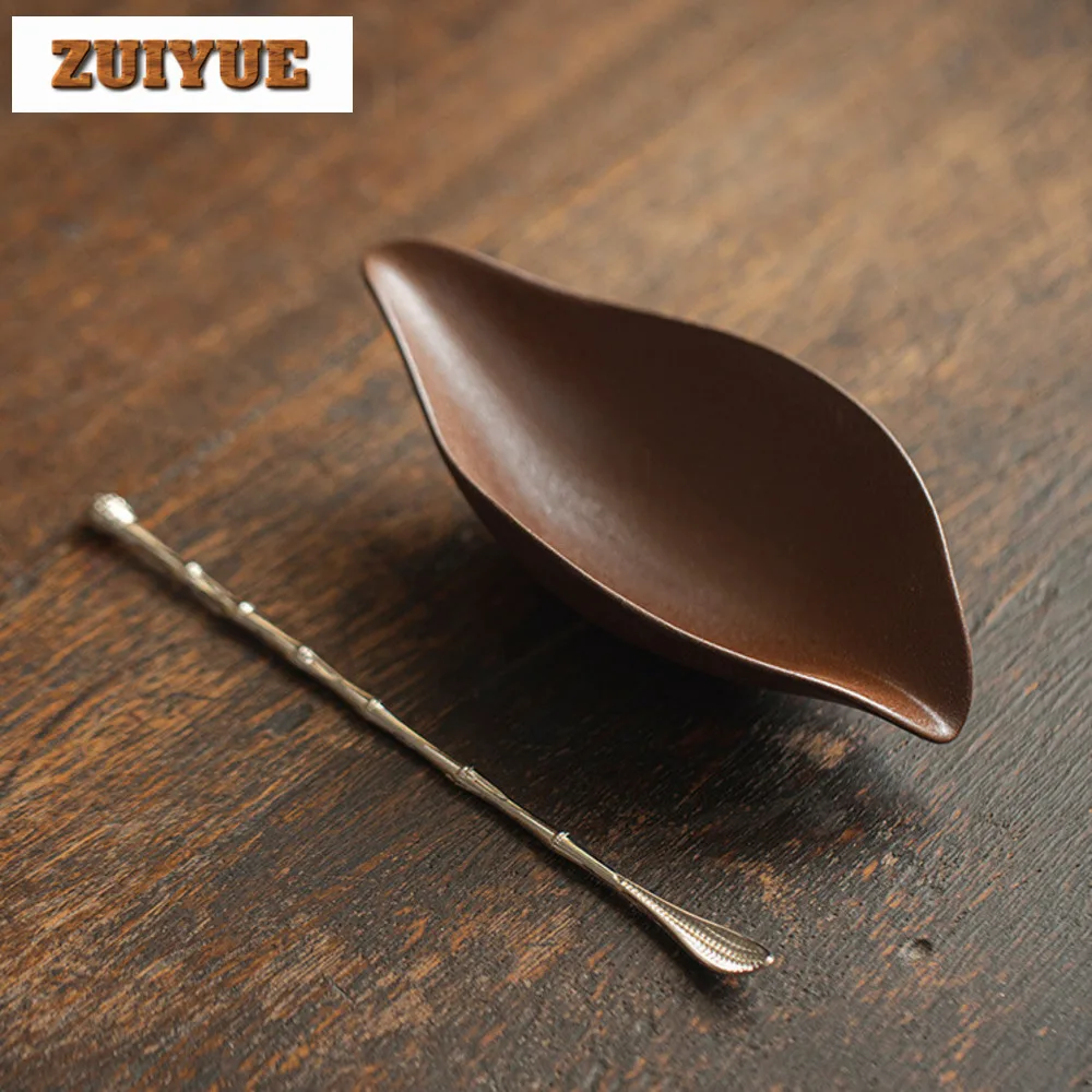 Boutique Coarse Pottery Handmade Tea Spoon Household Creative Leaf Tea Scoop Elegant Shovel Appreciation Ladle for Tea Craft