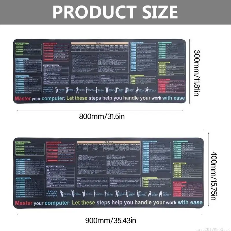 Almohadilla escritorio oficina D5BB con y acceso directo a Word y superficies impermeables para juegos y