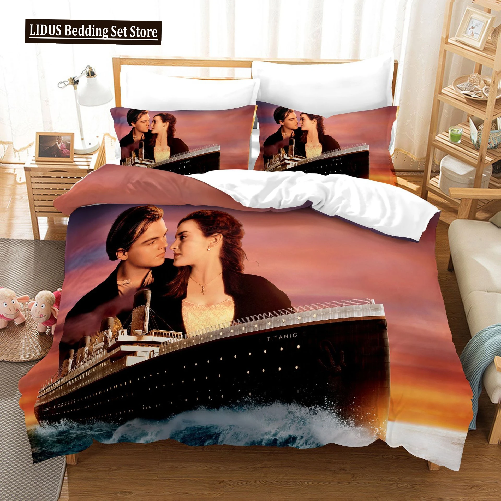 Titanic Jack And Rose Bedding Set Duvet Cover Sets Comforter Bed Linen Queen King Single Size Dropship