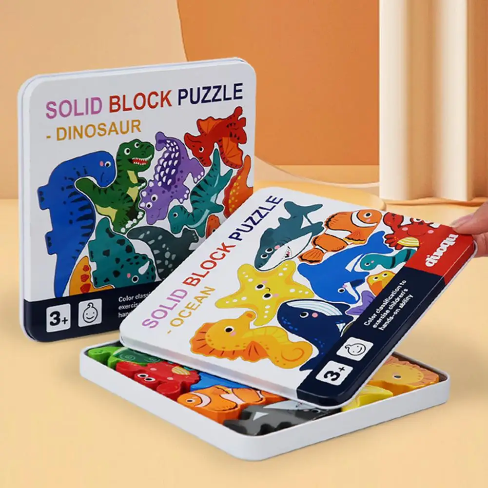 Houten puzzel voor kinderen Puzzel voor kinderen Houten blokpuzzelspel voor kleuters Open verbeelding Ontwerp Vorm passend speelgoed