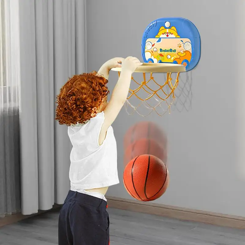 

Kids Basketball Hoop For Indoor Outdoor Play Height Adjustable Basketball Hoops & Goals Silent No Drilling Toy Basketball