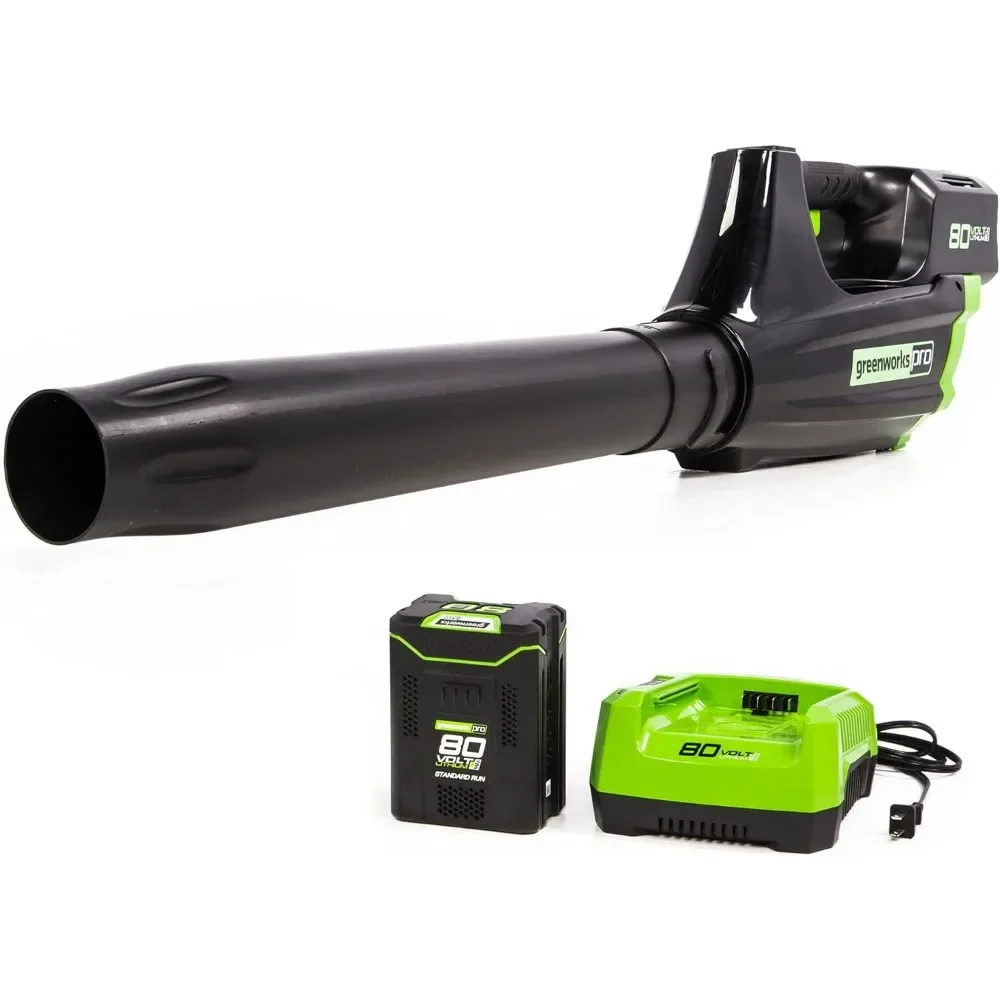 Greenworks 80V (125 MPH / 500 CFM / 75+ Compatible Tools) Cordless Axial Leaf Blower, 2.0Ah Battery and Charger Included