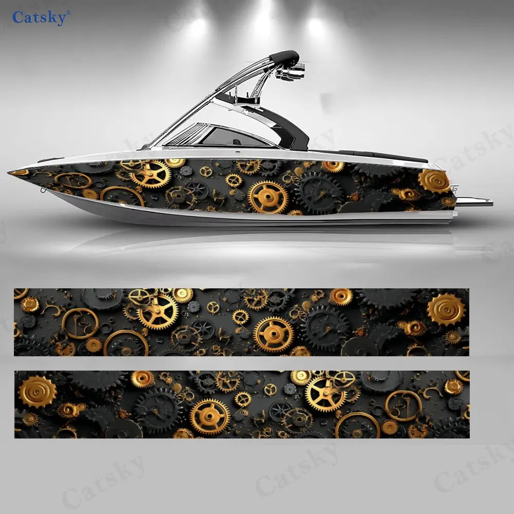 

Precision Gear Array Boat Stickers, PVC Waterproof Durable Vinyl Wrap Decals for Fishing Boats, Durable and Stylish Design
