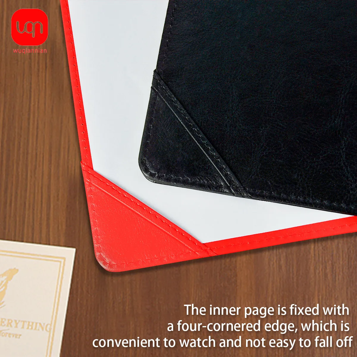 1PC Premium Leather File Folder Black/Red Blank Business Signature Folder PU Material Conference Presentation Business Folder