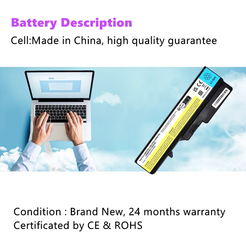 Laptop Battery for Lenovo IdeaPad G570 G570A G575 G575A G575G G575L G770 G780 V300 V360 V370 Z370 Z460 Z465 Z470 Z475 Z560 Z565
