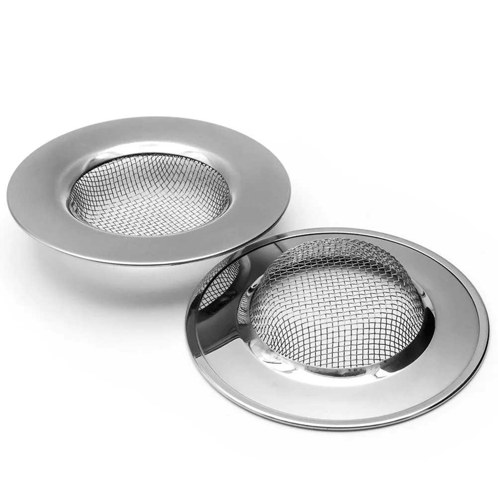 2Pcs Rust-Free Stainless Steel Sink Strainer Easy Clean Filter for Kitchen Floor Drain Sewer Sink Strainer Bathroom