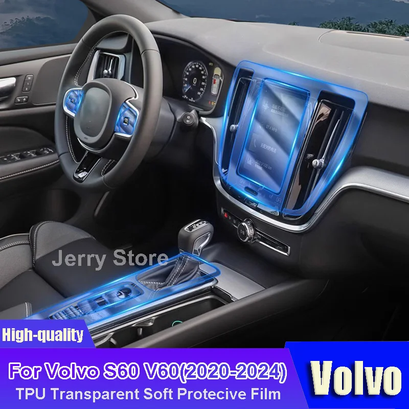 

For Volvo S60 V60 (2020-2024) Car Interior Center Console Transparent TPU Film Protective Anti-scratch Sticker