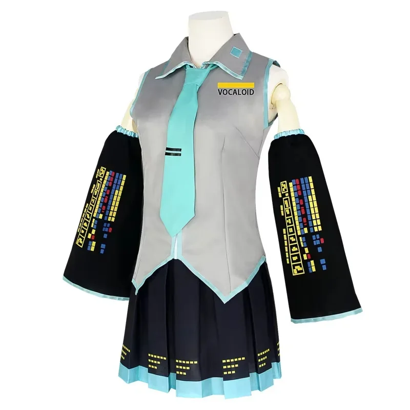 FC6Anime Character Performance Clothes Hatsune Miku Cosplay Costume JK Skirt Same Suit Wig Accessories Halloween@FC8！