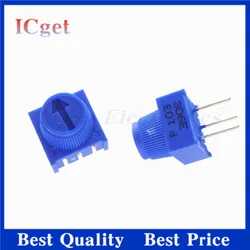 Potentiomètre de coupe à trou traversant, réglage Cermet Turn Top, 3386P, 3386P-1-103, 10K, 1k, 2k, 5k, 10k, 20k, 50K, 100K, 200K, 500K, 1m, 5 pièces