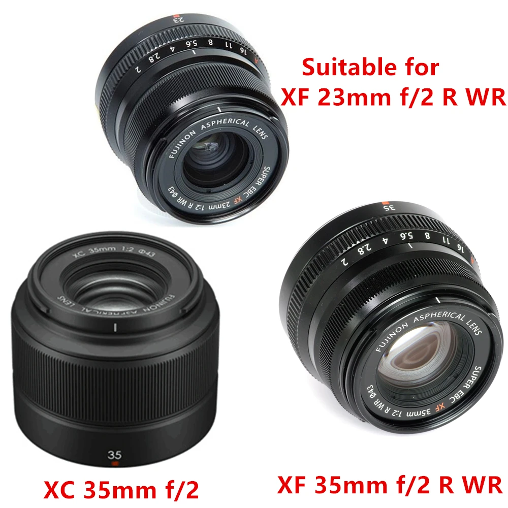 43mm Metal Square Lens Hood Sunshade for Fujifilm Fuji XC 35mm F2 & XF 35mm f/2 R WR & 23mm F2 R WR Lens