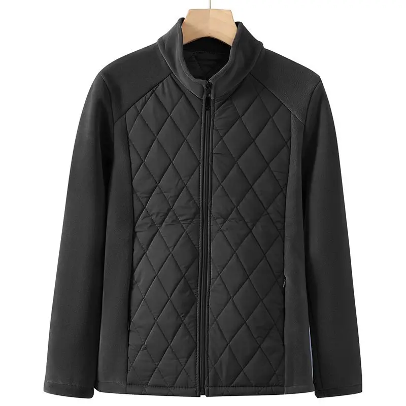 Women's Coats Cotton-Padded Quilted Patchwork Fleece Windproof Lightweight Zip-up Sweatshirt Pockets Sports Autumn Winter Jacket