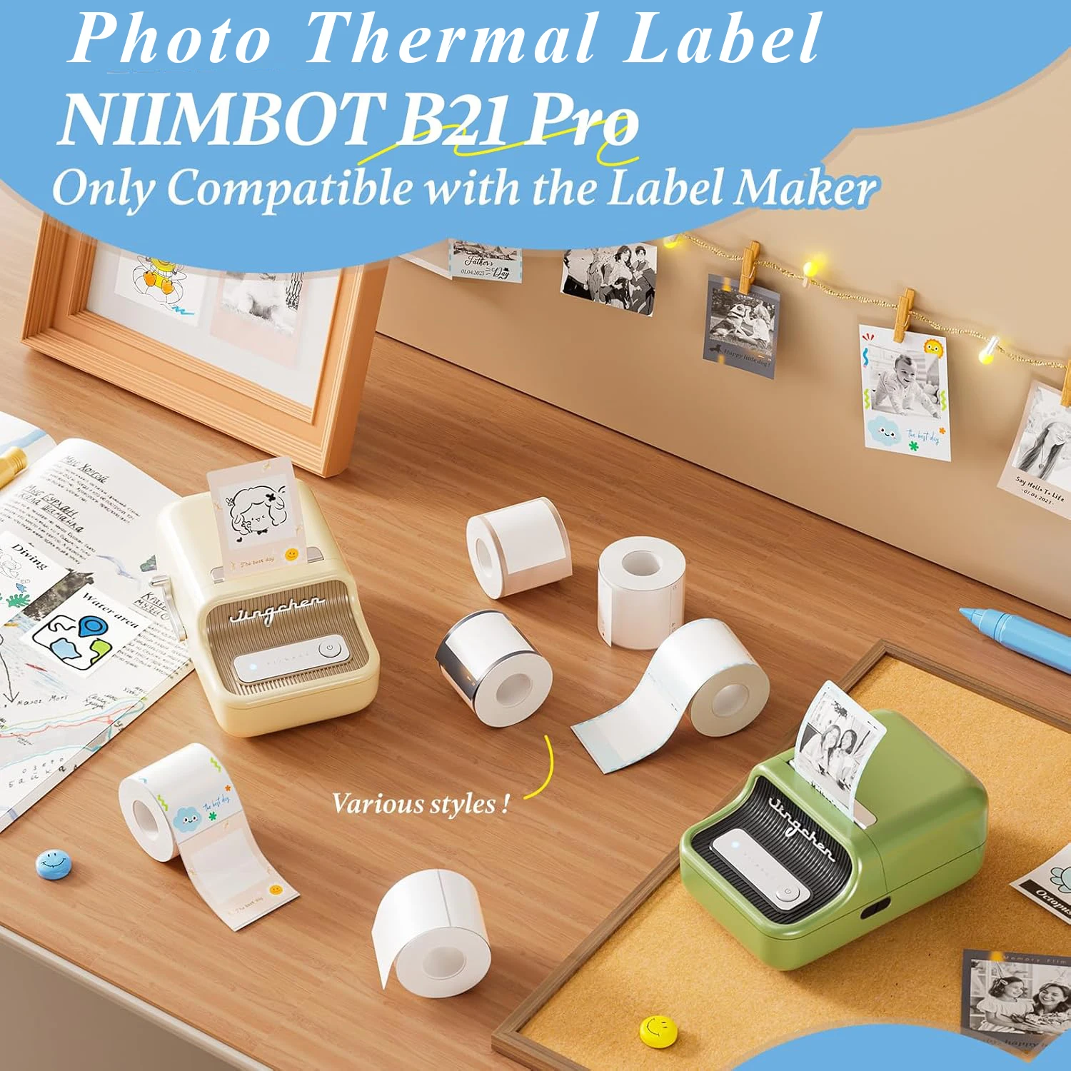 �y�Z�[�����zNiimbot �T�[�}���t�H�g�i�{�[���� B21 Pro 300dpi �����[�N���X�}�X�c���[ �T���^�N���[�X�����^�O �S�����n�t��