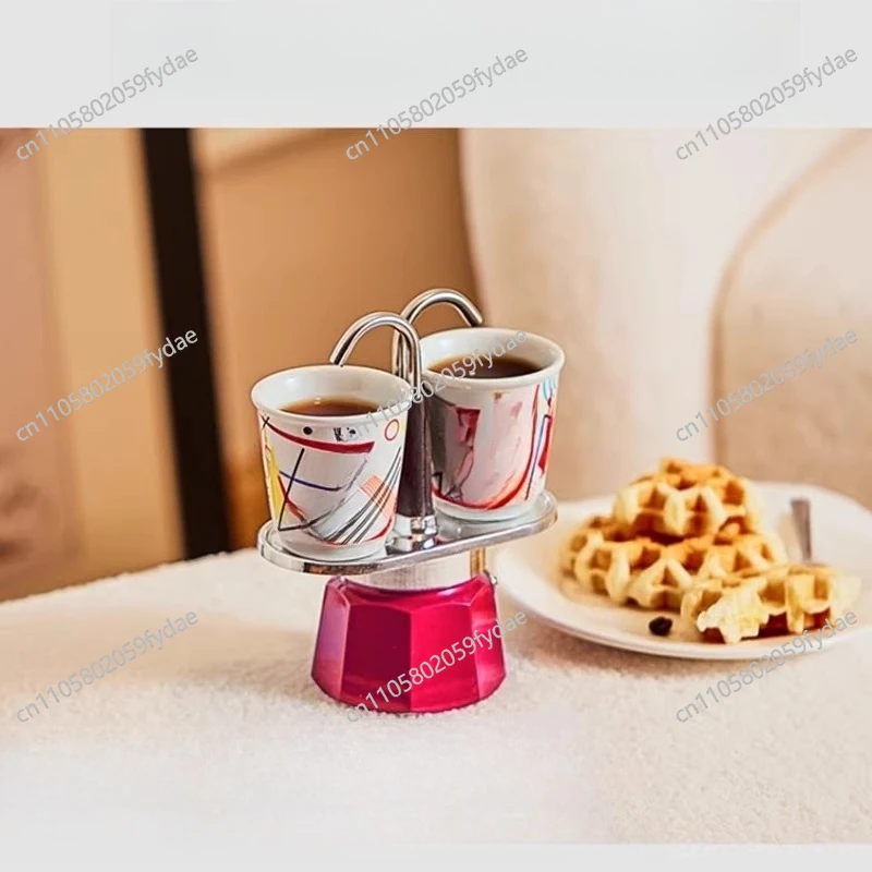 Food-Grade Aluminum Mini 2-Cup Moka Pot Espresso Maker for Home & Camping
