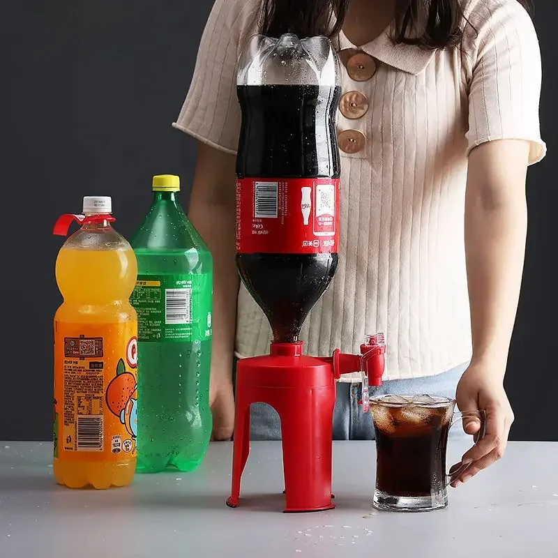 Novelty Saver Soda Beverage Dispenser Bottle Coke Upside Down Drinking Water Dispense Machine Switch for Gadget Party Home Bar