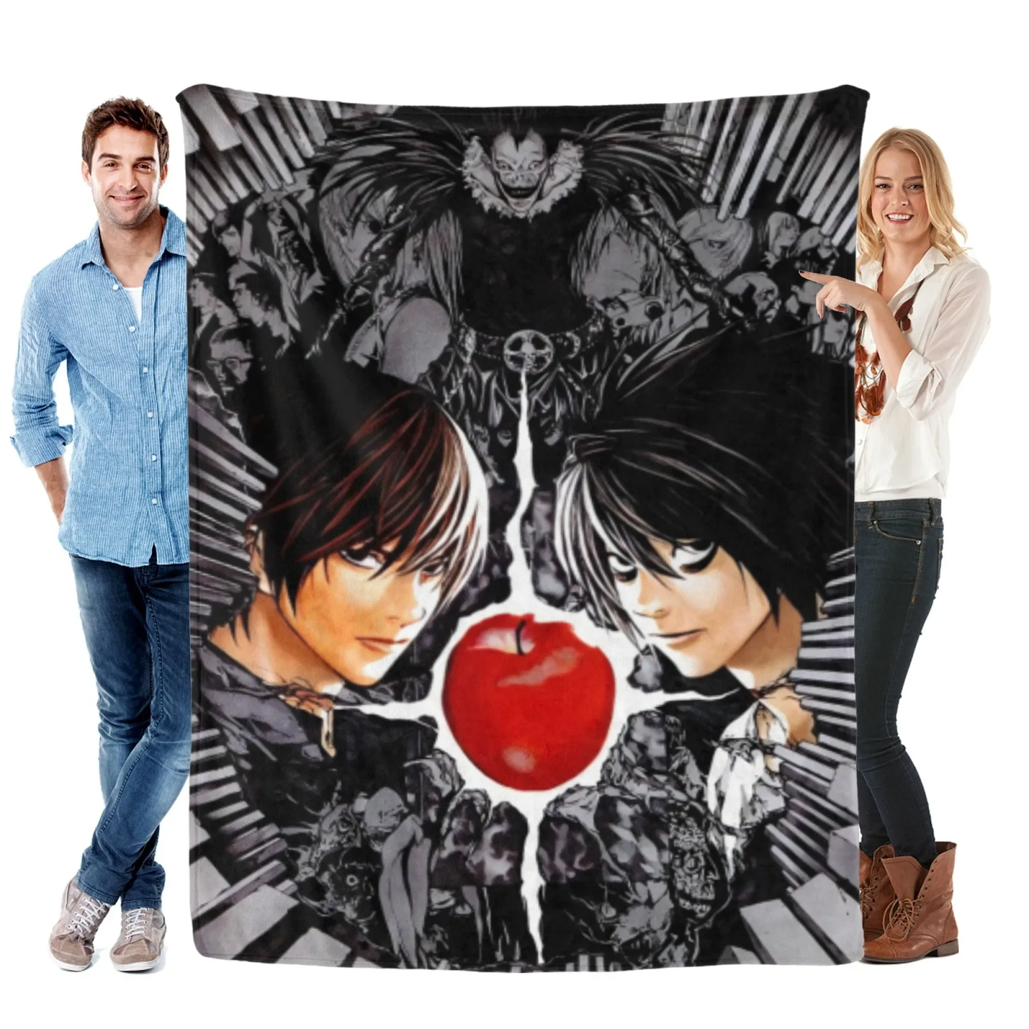 

Фланелевое одеяло с принтом Death Note, мягкое и удобное, всесезонное, для кровати и дивана