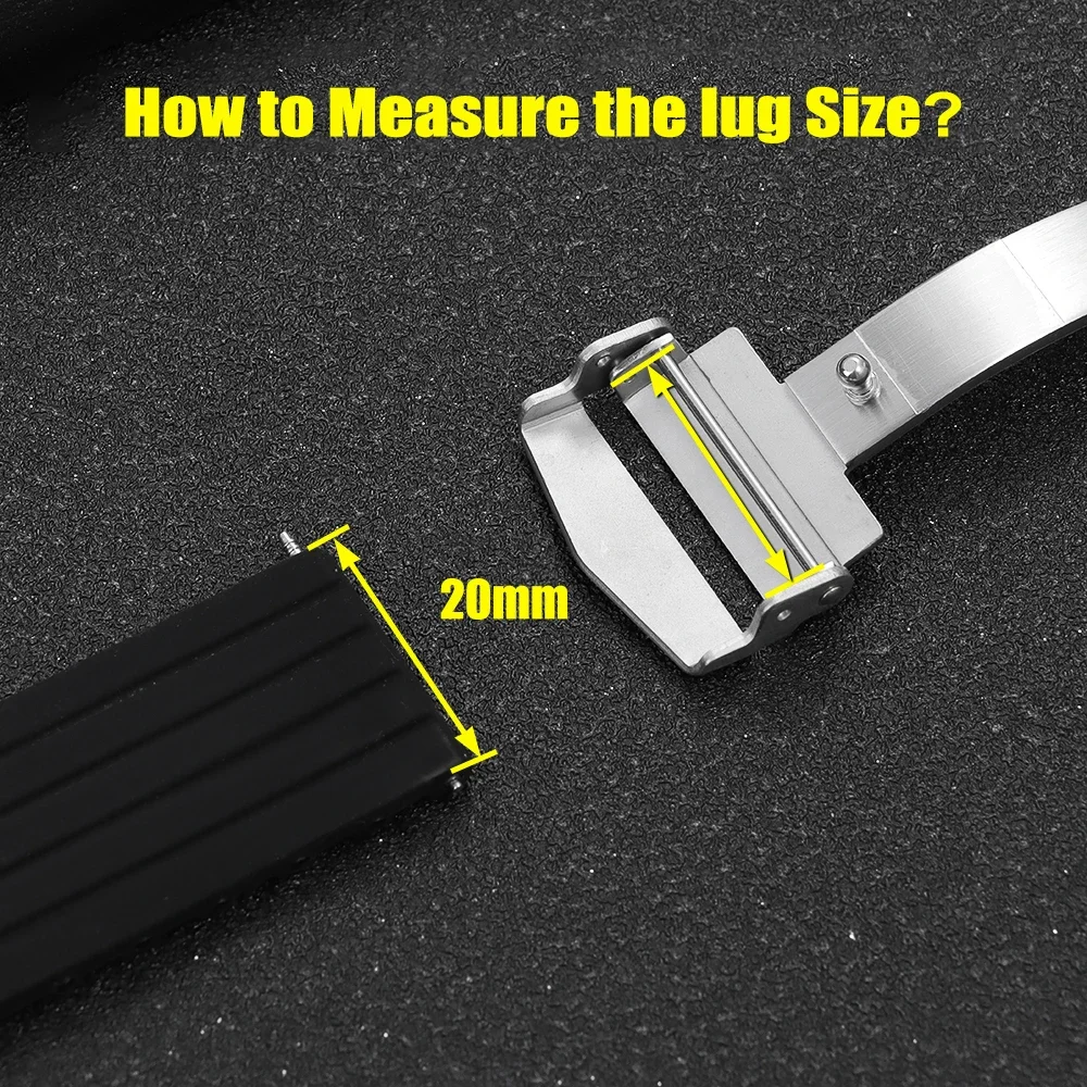 Watchdives Watch Clasp 18mm 20mm 22mm Silver Folding Safety Milled Clasp Replacement Stainless Steel Deployant Watch Buckle