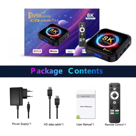Android 13 TV Box USB3.0 WIFI6 ATV 8K RK3528 Quad Core 2.4G&amp;5G Dual Wifi BT Voice Remote Control Media Player 4K Set Top Box