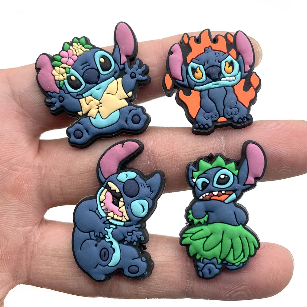 1pcs Disney Cartoon Stitch PVC Shoes Charms Cute DIY Sandals Accessories Pins for Shoe Clogs Shoe Decorations Boy Kids Gifts Set