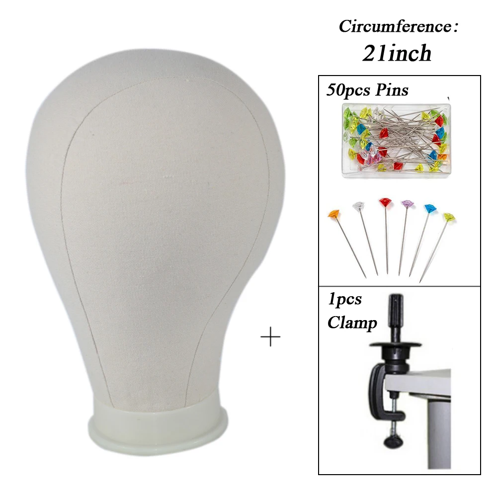 Парусиновая головка для изготовления париков, оптовая продажа, Стайлинг, блочный манекен, Искусственные парики, подставка для париков с 50 шт. штифтов