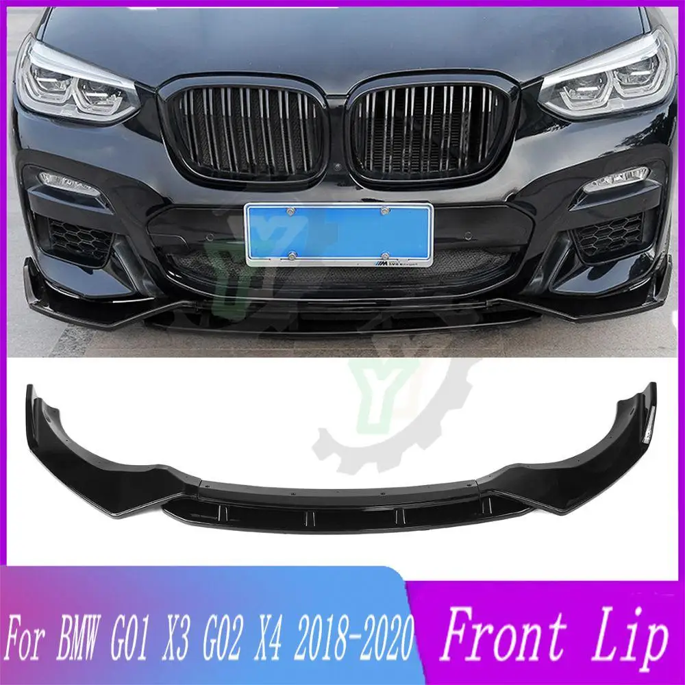 

18 19 20 Car Front Bumper Lip Spoiler Splitter Diffuser Detachable Body Kit Cover Guard For BMW G01 X3 G02 X4 2018 2019 2020