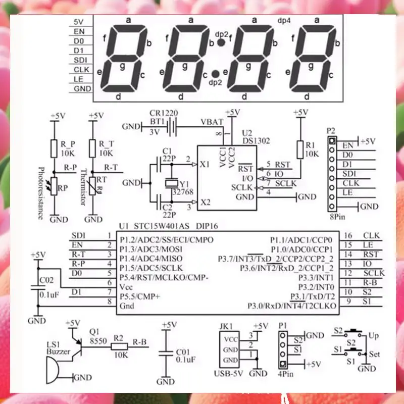 Красочные аксессуары для цифровых часов, красочный RGB цифровой будильник, микроконтроллер, печатная плата, сварка, производство «сделай сам»-ABJU