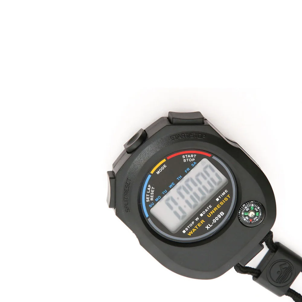 Cronografo cronometro digitale impermeabile con allarme cinturino AM PM 24H orologio palmare LCD cronometro sportivo Timer per la corsa