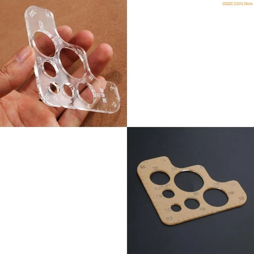 K1AE Versatile Acrylic Leathercraft Template for Cutting Perfect Rounded Corners
