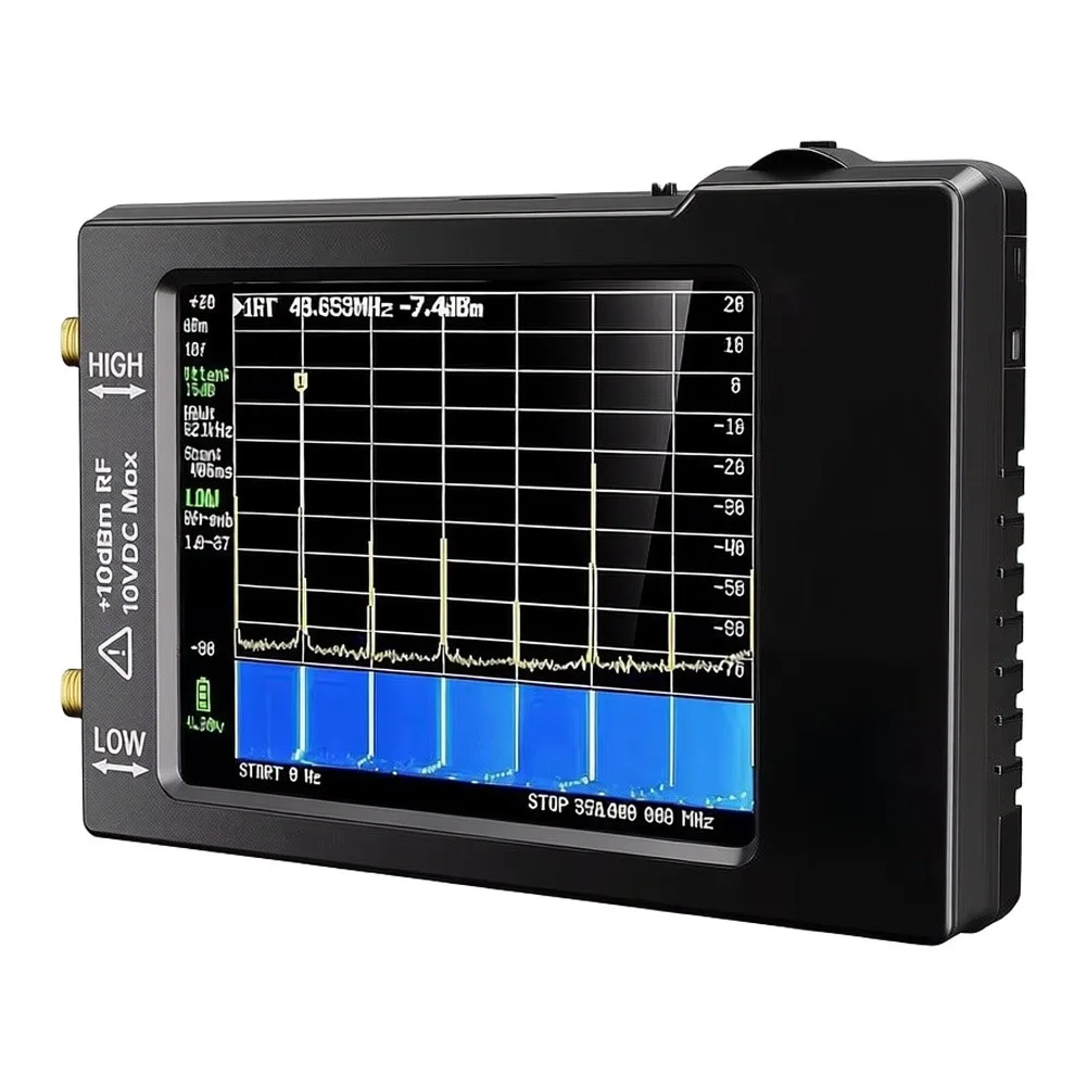 Touchscreen Analyzer Portable RF Tool 2.8 Inch Resistive Screen Dual RF Input Ports Switchable Resolution Bandwidth
