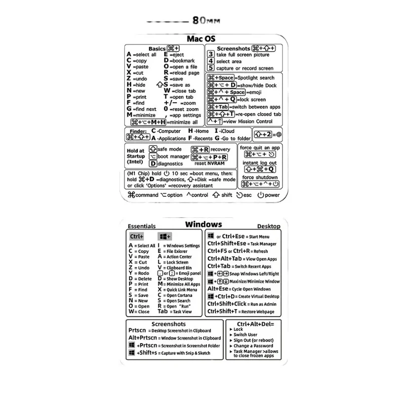 ملصقات اختصار لوحة المفاتيح لجهاز الكمبيوتر المحمول Word Excel Windows/MAC/OS #6