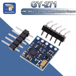 HMC5883 L883 GY-271 3V-5V potrójna trójosiowy 3-osiowy kompas magnetometr płyta modułu czujnika HMC5883L dla Arduino importowane chipy