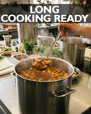 NESTIQEX induction equipment for long cooking jobs, soups, stews and holding