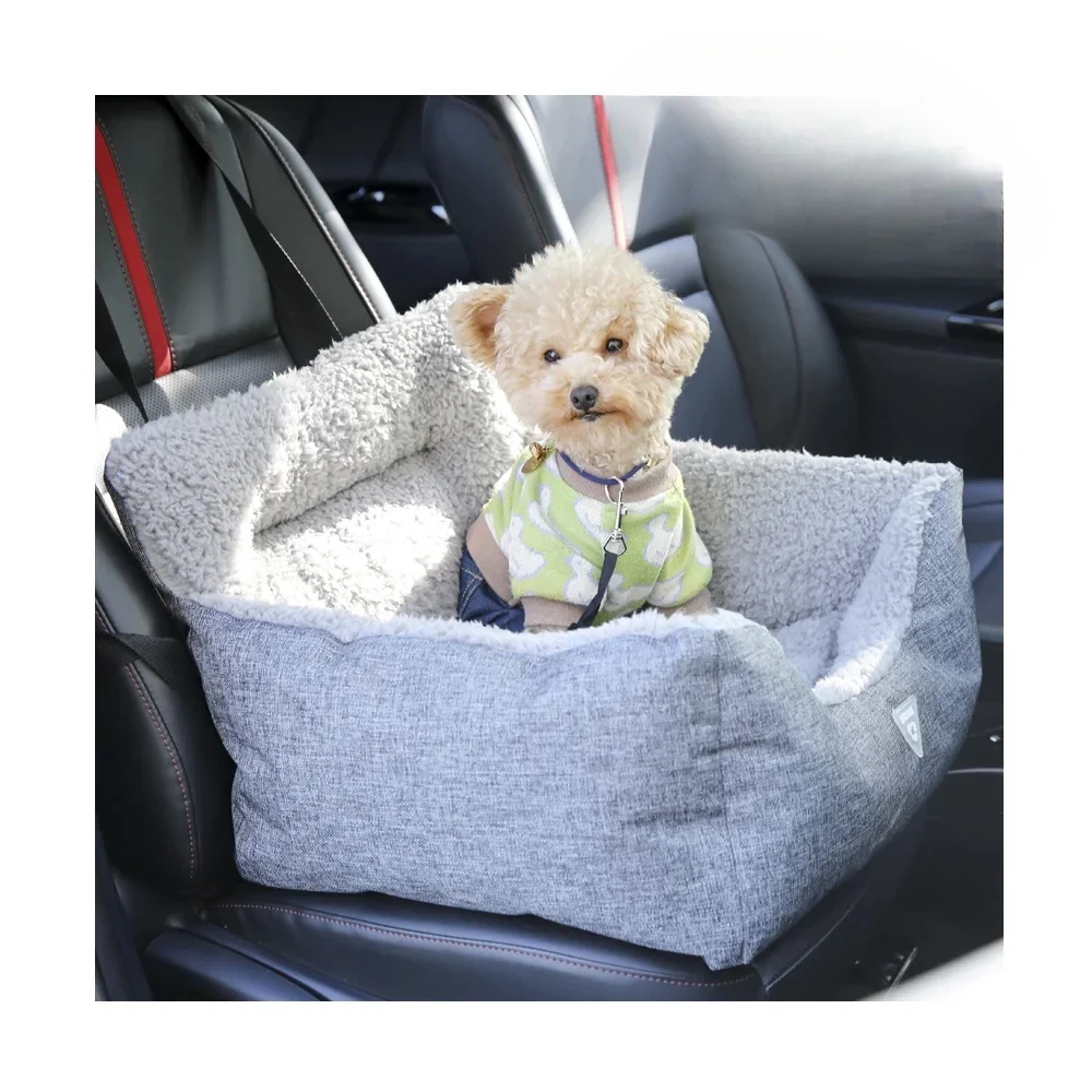 Certified Recycled Materials Outdoor Travel Dog Car Booster Seat With Removable Pillow & Safety Belt Washable Pet Sofa Bed