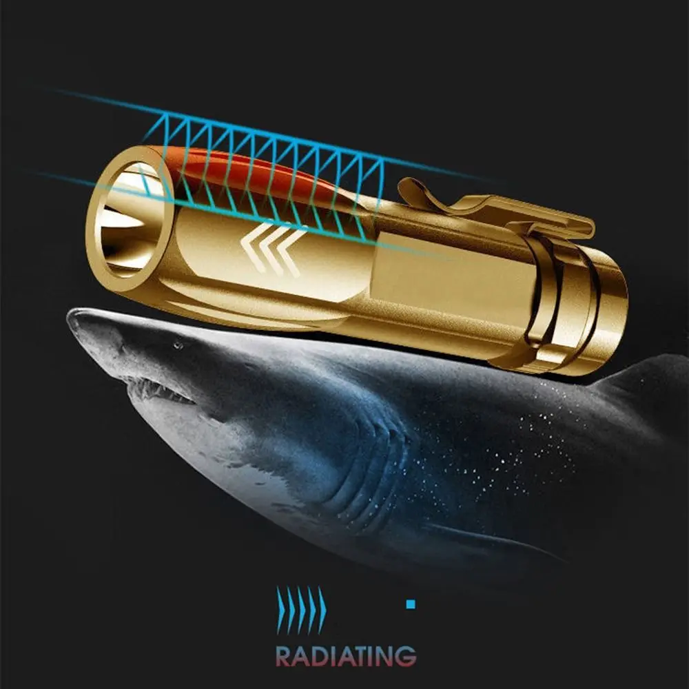 Waterproof Mini LED Flashlight Portable USB Rechargeable Pocket Camping Light Handheld High Bright Emergency Torch Power Outages