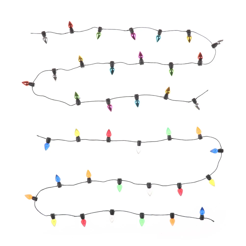 【New】0.5m 1/12 Dollhouse Miniature A String Of Multi-coloured Plastic Christmas Lights