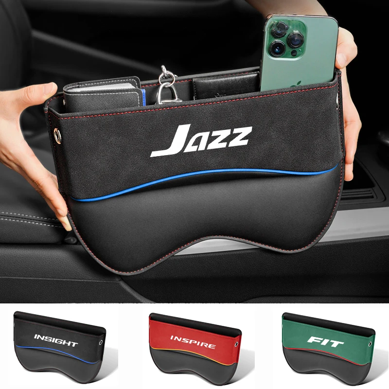 

New Universal Suede Car Seat Gap Filler Organizer Box Auto Console Side Pocket For Honda City Fit Insight Inspire Jazz Pilot