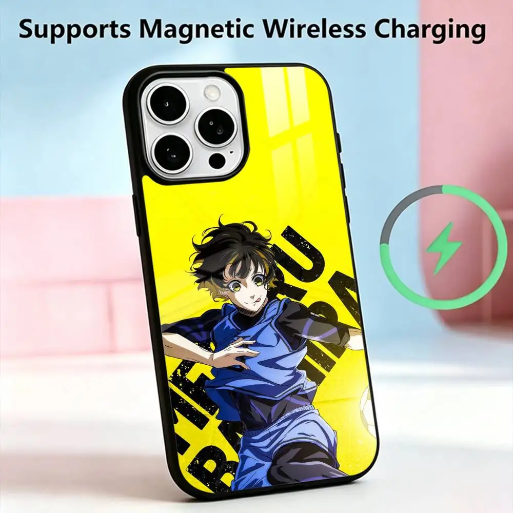 Itoshi-S Sae B-Blue Lock  Phone Case For iPhone17,16,15,14,13,12,11 Plus,Pro Supports Magnetic Wireless Charging Gift